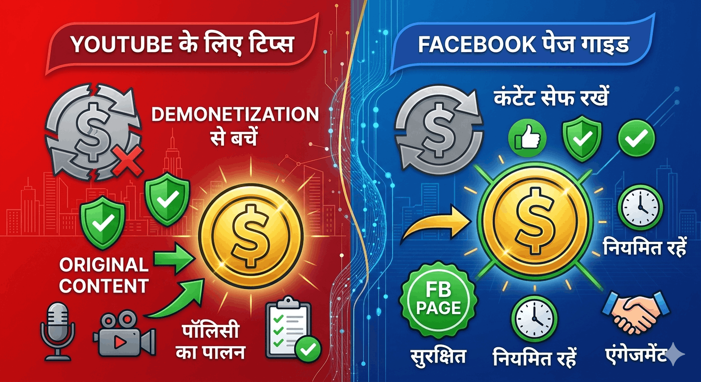 YouTube और Facebook पर Demonetization से कैसे बचें: 2026 की नई गाइड