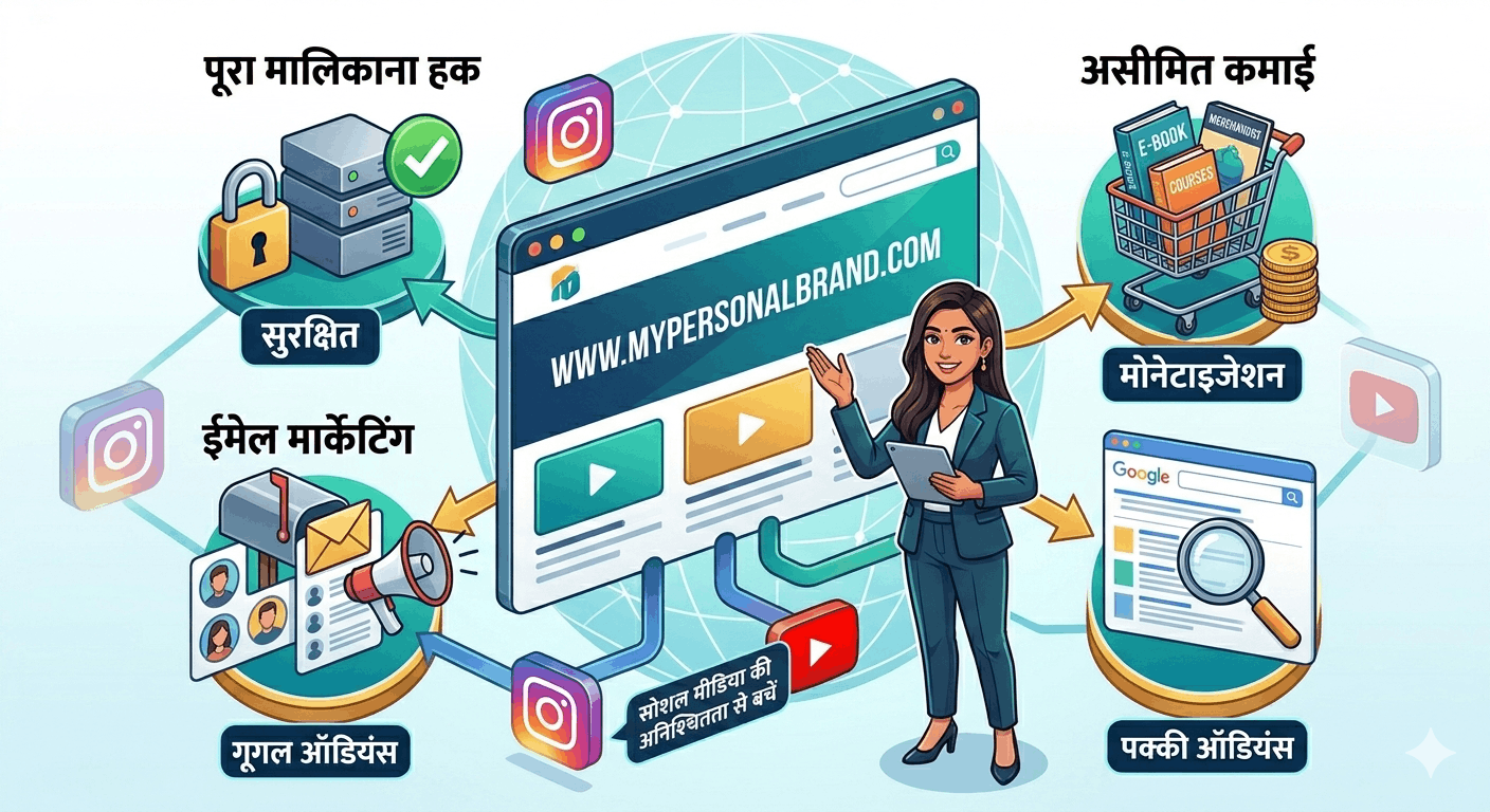 सोशल मीडिया इन्फ्लुएंसर्स के लिए खुद की वेबसाइट क्यों ज़रूरी है? ग्रोथ के 5 बड़े कारण