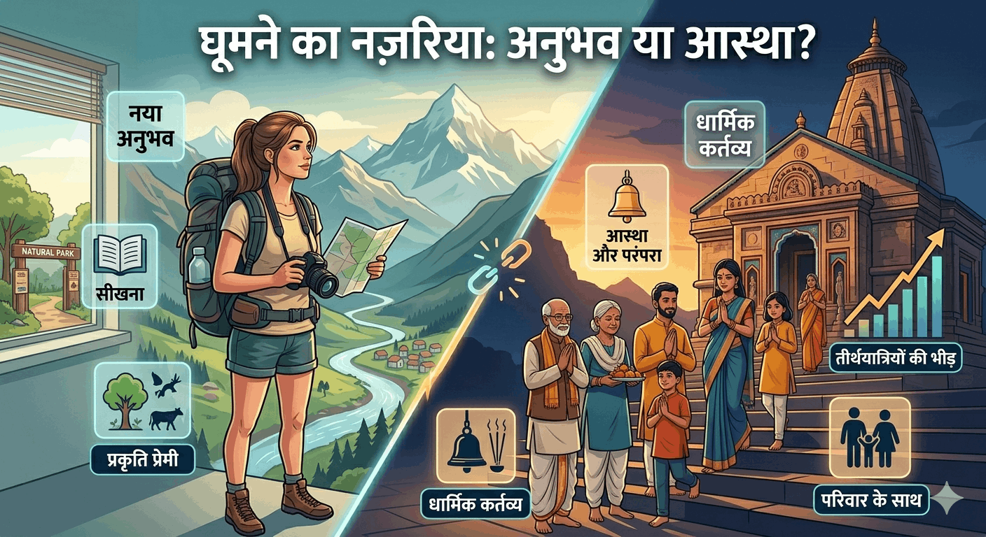 घूमने का नज़रिया: विदेशी 'दुनिया' देखते हैं और हम 'मंदिर'—इसका समाज पर क्या असर होता है?