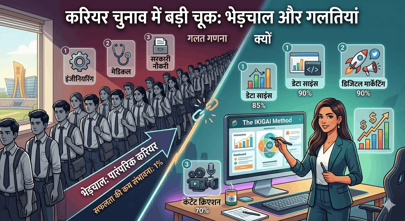 करियर चुनाव में बड़ी चूक: हम 'भीड़' के पीछे क्यों भागते हैं और गणित कहाँ बिगड़ जाता है?