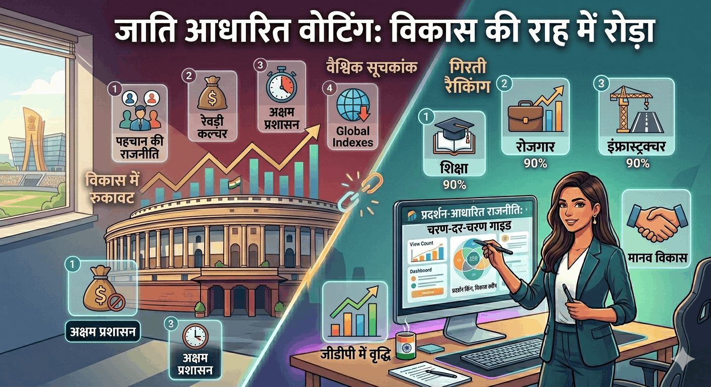 उत्तर भारत में जाति आधारित वोटिंग: विकास की राह में रोड़ा और गिरते वैश्विक सूचकांक