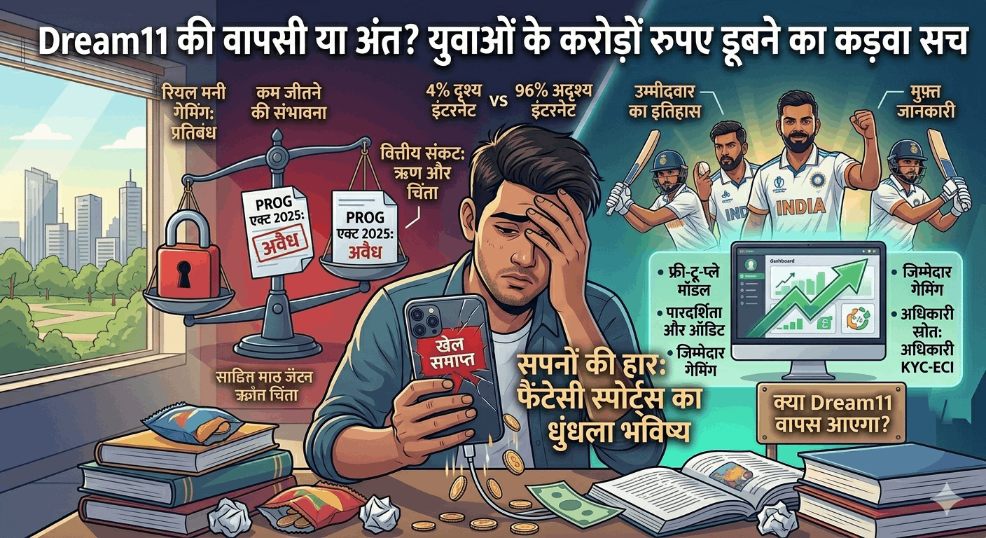 Dream11 की वापसी या अंत? युवाओं के करोड़ों रुपए डूबने का कड़वा सच