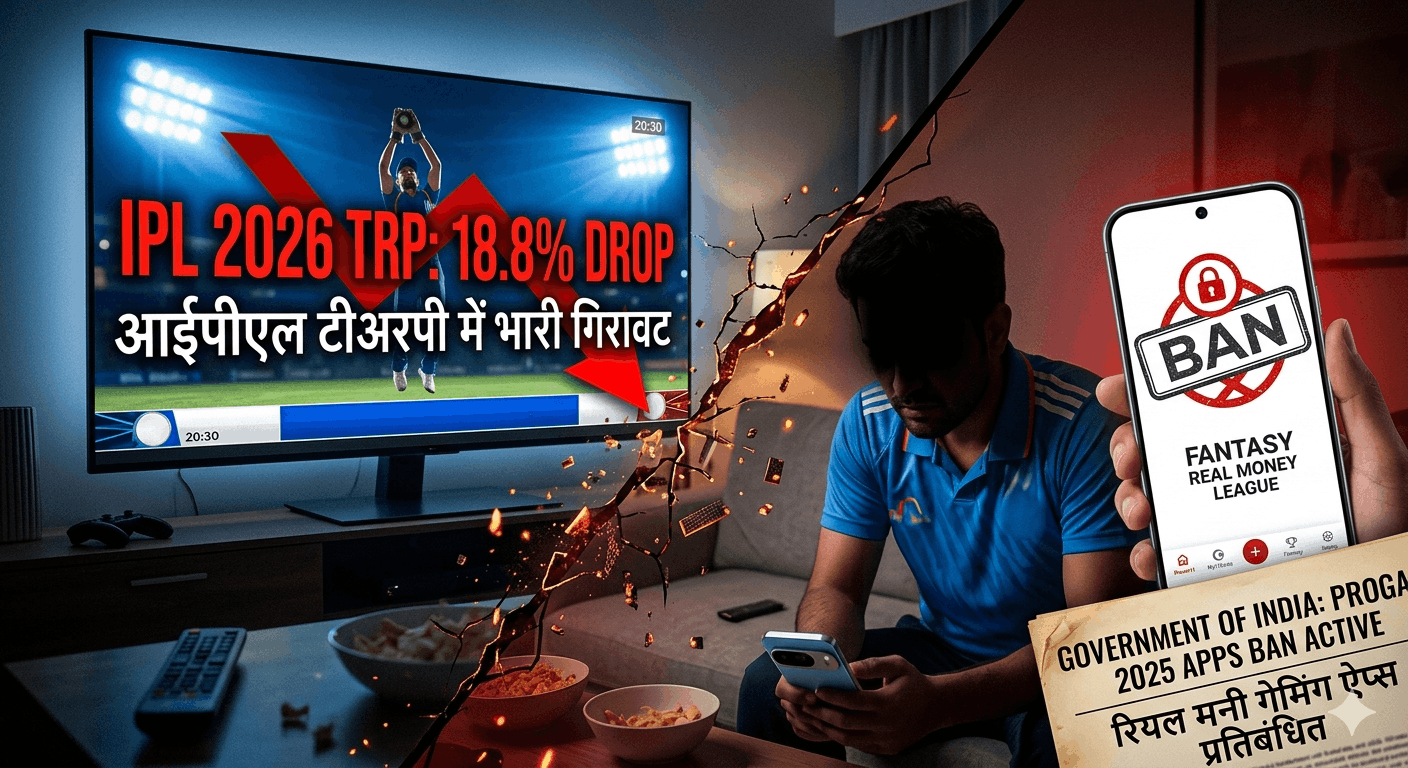 IPL 2026 की TRP में भारी गिरावट: क्या Dream11 और फैंटेसी ऐप्स पर बैन ने डूबा दी रेटिंग्स?