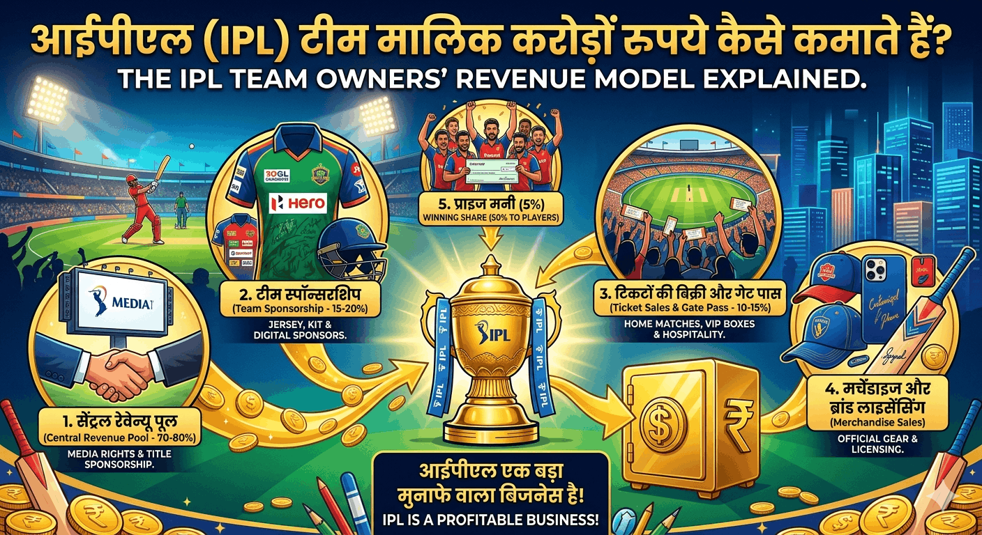 आईपीएल (IPL) मालिक कैसे कमाते हैं करोड़ों रुपये? जानिए IPL बिजनेस मॉडल का पूरा सच