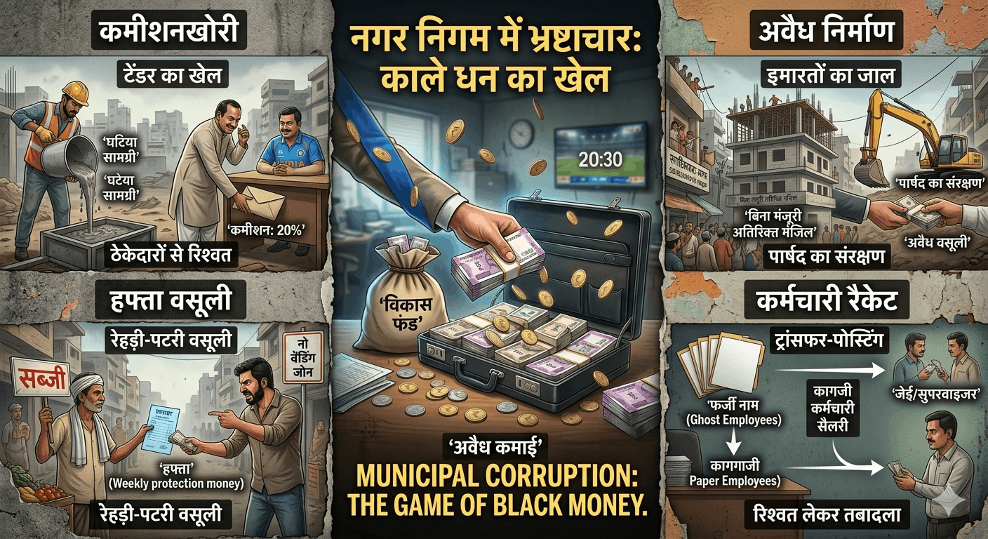 नगर निगम में भ्रष्टाचार: चुनाव जीतने के बाद कुछ पार्षद किन अवैध तरीकों से कमाते हैं काला धन?